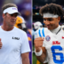 LSU HC Lane Kiffin and Ole Miss QB Trinidad Chambliss