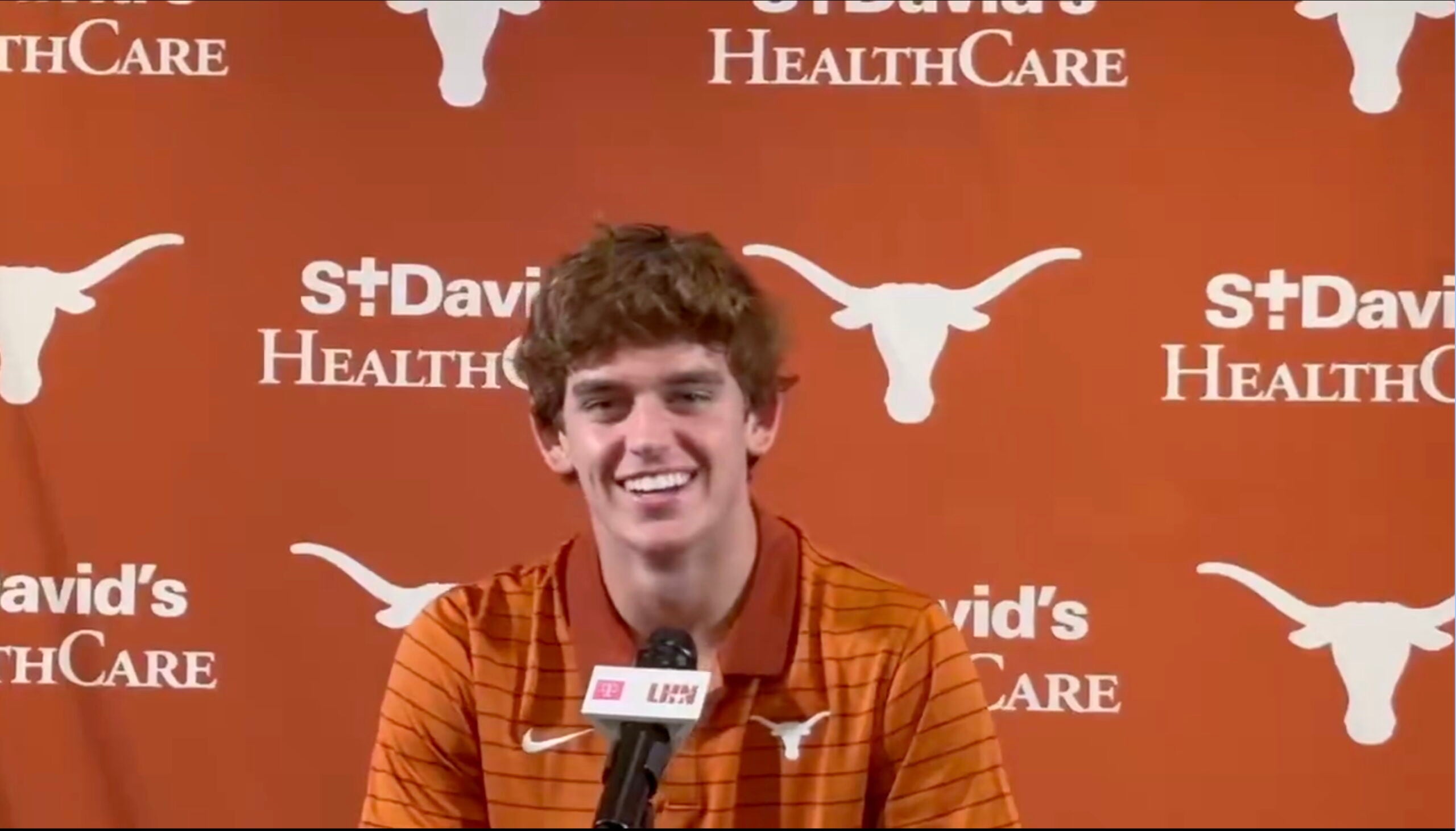 Arch Manning speaks to the media on Monday, September 14, 2026.