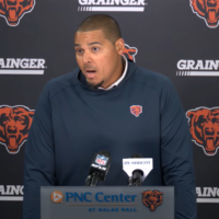 Chicago Bears general manager Ryan Poles speaks with reporters following roster cuts.