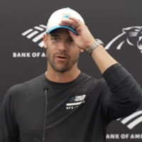 Carolina Panthers head coach Dave Canales speaks with reporters on Wednesday ahead of Week 2.