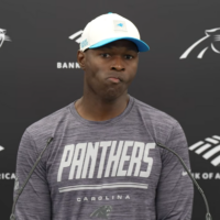 Carolina Panthers defensive coordinator Ejiro Evero speaks with reporters ahead of Week 2.