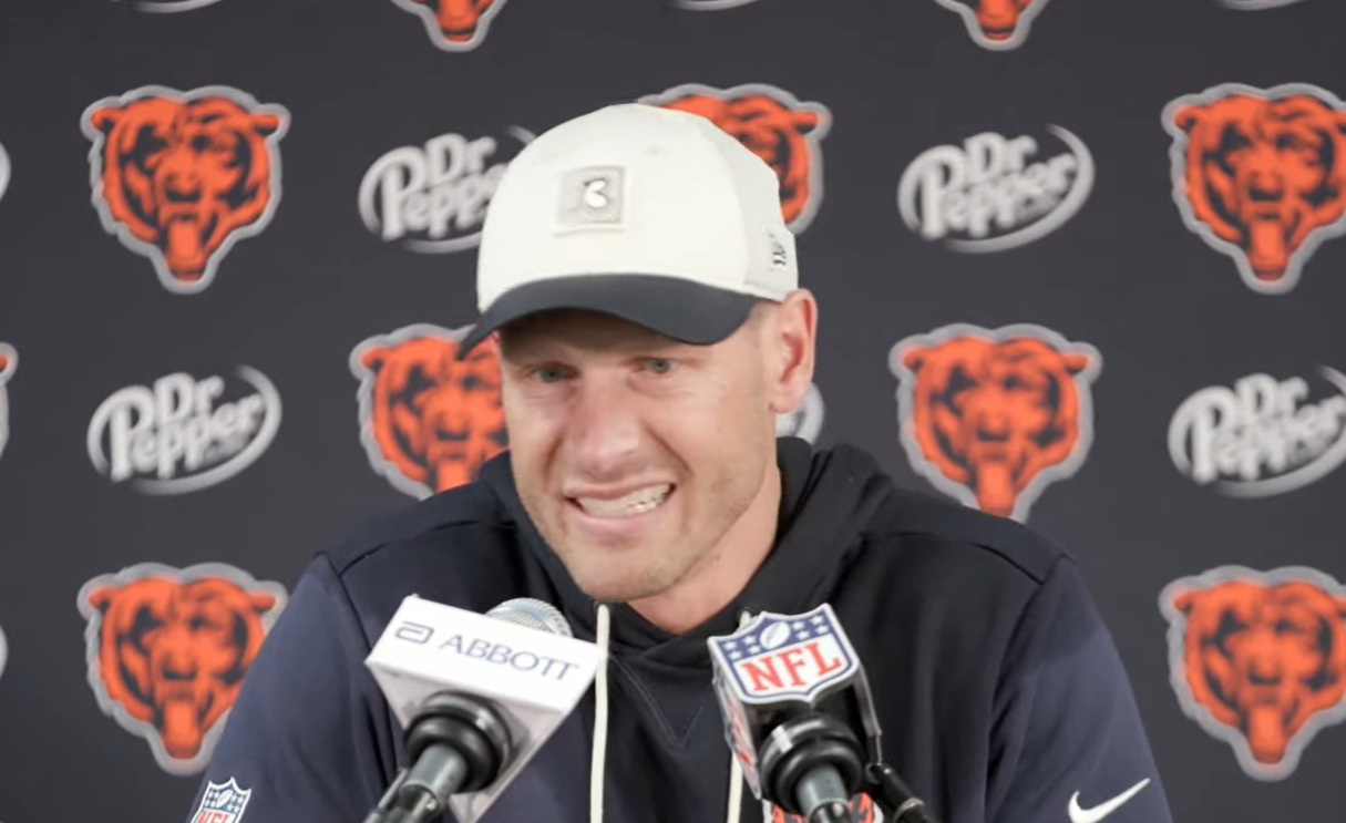 Chicago Bears head coach Ben Johnson speaks with reporters after Week 2 loss.