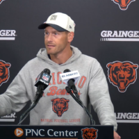 Chicago Bears head coach Ben Johnson speaks with reporters on Wednesday ahead of Week 3.