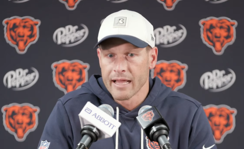 Chicago Bears head coach Ben Johnson speaks with reporters following Week 3 win.