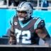 Dec 24, 2022; Charlotte, North Carolina, USA; Carolina Panthers offensive tackle Taylor Moton (72) takes the field during the first quarter against the Detroit Lions at Bank of America Stadium.