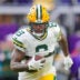 Dec 29, 2024; Minneapolis, Minnesota, USA; Green Bay Packers running back Josh Jacobs (8) warms up before the game against Minnesota Vikings at U.S. Bank Stadium.