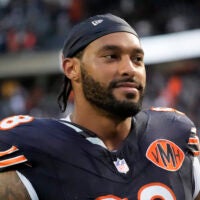 Sep 21, 2025; Chicago, Illinois, USA; Chicago Bears defensive end Montez Sweat (98)) after the game against the Dallas Cowboys at Soldier Field.