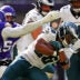 Oct 19, 2025; Minneapolis, Minnesota, USA; Philadelphia Eagles running back Saquon Barkley (26) controls the ball during the second half against the Minnesota Vikings at U.S. Bank Stadium.