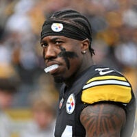 Nov 2, 2025; Pittsburgh, Pennsylvania, USA; Pittsburgh Steelers cornerback Joey Porter Jr. (24) enters the field before the game against the Indianapolis Colts at Acrisure Stadium.