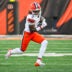 Jan 4, 2026; Cincinnati, Ohio, USA; Cleveland Browns wide receiver Jerry Jeudy (3) runs for yards after catch against the Cincinnati Bengals during the third quarter at Paycor Stadium.
