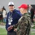 New York Giants head coach John Harbaugh talks to Ohio State associate athletic director for football sports performance Mickey Marotti during Pro Day for NFL scouts at the Woody Hayes Athletics Center on March 25, 2026.