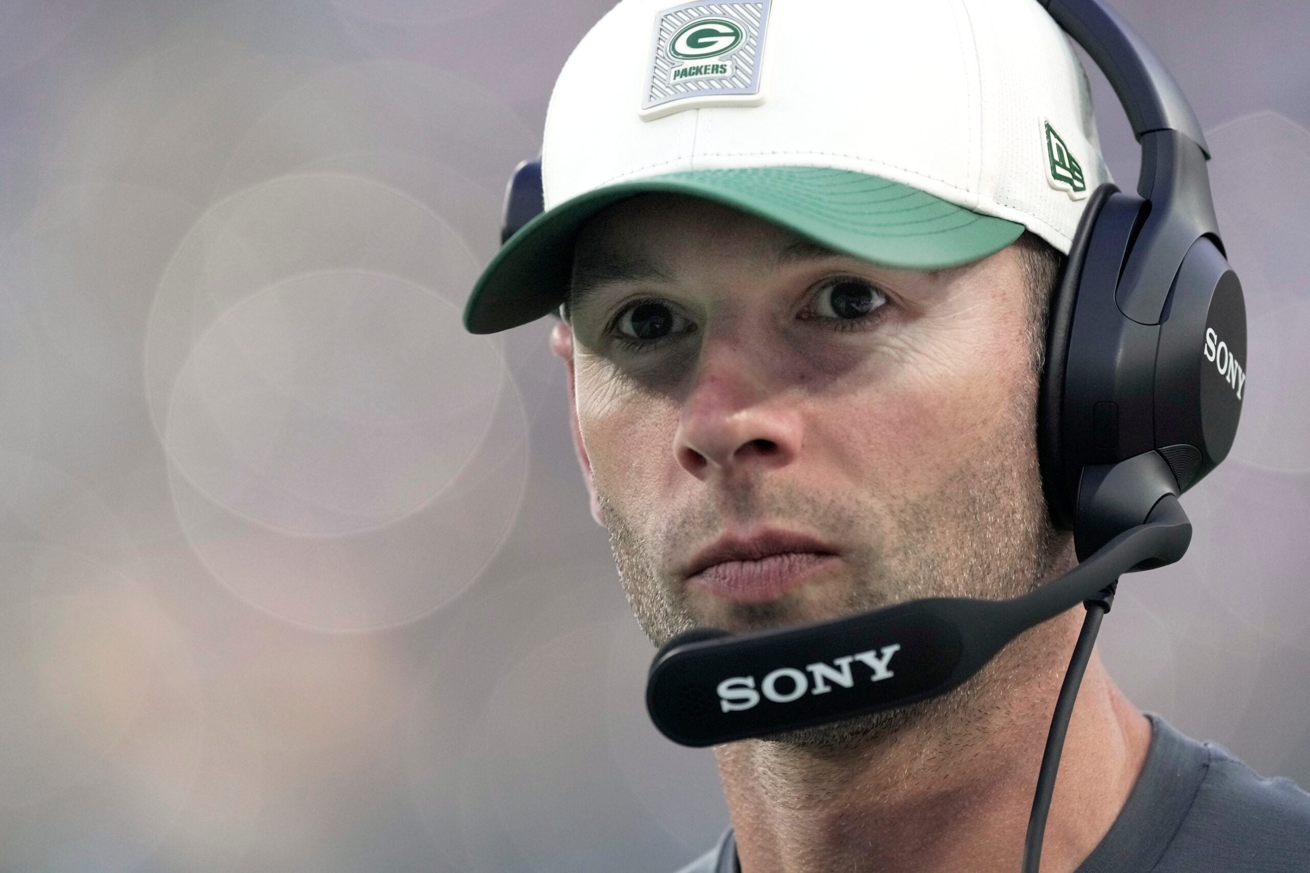 Green Bay Packers defensive coordinator Jonathan Gannon is shown before their preseason game against the Arizona Cardinals Friday, August 28, 2026 at Lambeau Field in Green Bay, Wisconsin.