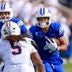 Sep 12, 2026; Provo, Utah, USA; BYU Cougars running back Lj Martin (4) runs the ball against the Arizona Wildcats during the second half at LaVell Edwards Stadium.