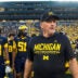 Michigan head coach Kyle Whittingham reacts to 20-19 loss to Iowa at Michigan Stadium in Ann Arbor on Saturday, Sept. 26, 2026.