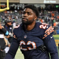 Sep 28, 2026; Chicago, Illinois, USA; Chicago Bears defensive back Tyrique Stevenson (29) looks on before the game against the Philadelphia Eagles at Soldier Field.
