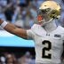 Oct 3, 2026; Chapel Hill, North Carolina, USA; Notre Dame Fighting Irish running back Nolan James Jr. (2) before the game at Kenan Stadium.