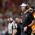 Oct 3, 2026; Los Angeles, California, USA; USC Trojans head coach Lincoln Riley looks on against the Washington Huskies during the third quarter at United Airlines Field at Los Angeles Memorial Coliseum.