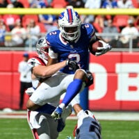 Buffalo Bills wide receiver DJ Moore left their Week 4 game with a shoulder injury.