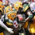 Oct 4, 2026; Tampa, Florida, USA; Green Bay Packers defensive tackle Javon Hargrave (98) tackles Tampa Bay Buccaneers running back Sean Tucker (44) during the game at Raymond James Stadium. Mandatory Credit: Jonathan Dyer-Imagn Images