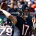 Oct 4, 2026; Chicago, Illinois, USA; Chicago Bears quarterback Tyson Bagent (17) passes the ball against the New York Jets during the second quarter at Soldier Field.