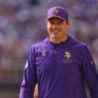 Oct 4, 2026; Minneapolis, Minnesota, USA; Minnesota Vikings head coach Kevin O'Connell looks on before the game against the Miami Dolphins at U.S. Bank Stadium.