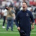 Oct 4, 2026; Houston, Texas, USA; Dallas Cowboys head coach Brian Schottenheimer celebrates as he leaves the field following a game against the Houston Texans at Reliant Stadium.