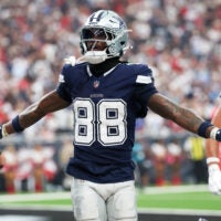 Oct 4, 2026; Houston, Texas, USA; Dallas Cowboys wide receiver CeeDee Lamb (88) reacts after a fourth quarter touchdown against the Houston Texans at Reliant Stadium.