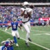 Arizona Cardinals wide receiver Marvin Harrison Jr. (18) misses the pass on the last drive of the game. The Giants were called for a foul on the play, Sunday, October 4, 2026, in East Rutherford.