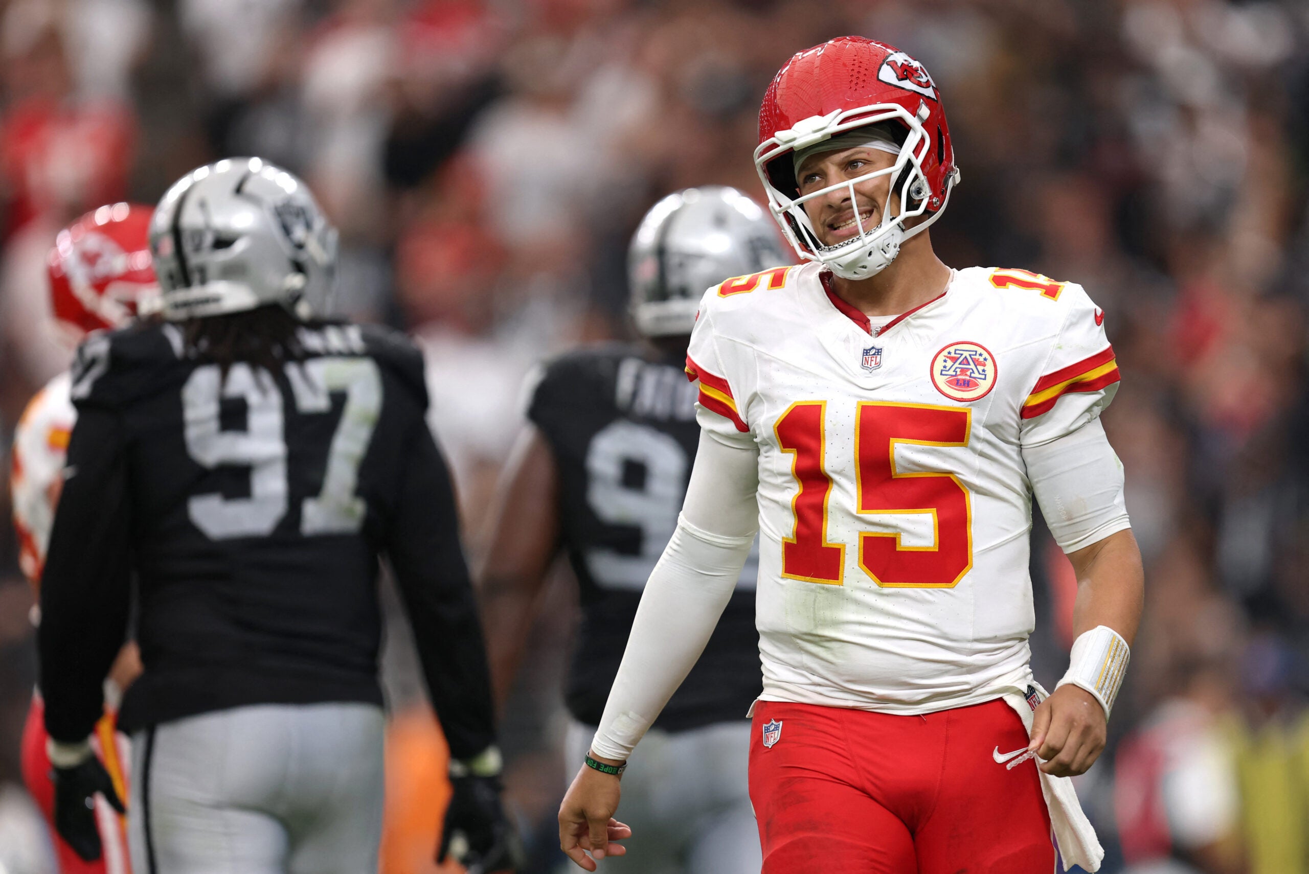 Kansas City Chiefs quarterback Patrick Mahomes Las Vegas Raiders