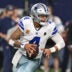 Oct 8, 2026; Arlington, Texas, USA; Dallas Cowboys quarterback Dak Prescott (4) drops back to pass in the first half against the Tampa Bay Buccaneers at AT&T Stadium.