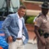 Florida head coach Jon Sumrall gets off the bus during Gator Walk before an NCAA football at Steve Spurrier Field at Ben Hill Griffin Stadium in Gainesville, FL on Saturday, October 10, 2026.