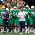 Notre Dame head coach Marcus Freeman leads the team onto the field before a NCAA football game against Stanford at Notre Dame Stadium on Saturday, Oct. 10, 2026, in South Bend.