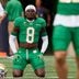 Notre Dame safety Adon Shuler (8) prays on the field before a NCAA football game against Stanford at Notre Dame Stadium on Saturday, Oct. 10, 2026, in South Bend.