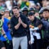 Oregon head coach Dan Lanning watches his final kickoff bounce down the sideline as the Oregon Ducks host the UCLA Bruins on Oct. 10, 2026, at Autzen Stadium in Eugene, Oregon.
