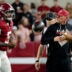 Oct 10, 2026; Tuscaloosa, Alabama, USA; Alabama head coach Kalen DeBoer yells at Alabama Dijon Lee Jr. (5) after Lee committed a personal foul that allowed Georgia to run out the clock at Saban Field at Bryant-Denny Stadium.