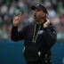Oct 11, 2026; Tottenham, ENG; Philadelphia Eagles head coach Nick Sirianni reacts during the first half against the Jacksonville Jaguars at Tottenham Hotspur Stadium.
