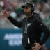 Oct 11, 2026; Tottenham, ENG; Philadelphia Eagles head coach Nick Sirianni reacts during the first half against the Jacksonville Jaguars at Tottenham Hotspur Stadium.