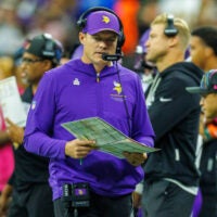 Oct 11, 2026; New Orleans, Louisiana, USA; Minnesota Vikings head coach Kevin O'Connell looks on against New Orleans Saints during the first half at Caesars Superdome.
