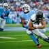 Tennessee Titans linebacker Cedric Gray (33) brings down Houston Texans tight end Foster Moreau (87) during the second quarter at Nissan Stadium in Nashville, Tenn., Sunday, Oct. 11, 2026.