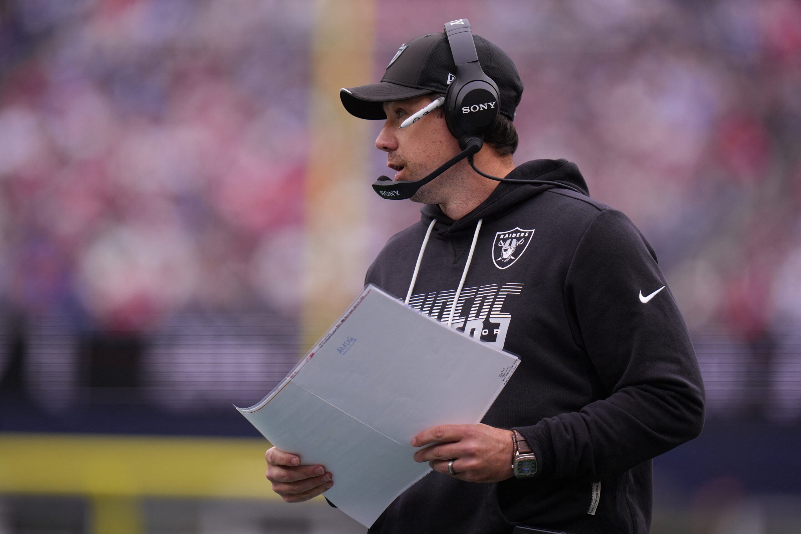 Las Vegas Raiders head coach Klint Kubiak New England Patriots