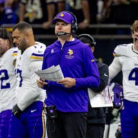 Oct 11, 2026; New Orleans, Louisiana, USA; Minnesota Vikings head coach Kevin O'Connell looks on against New Orleans Saints during the second half at Caesars Superdome.