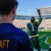 Green Bay Packers edge defender Micah Parsons (1) interacts with fans before a game against the Chicago Bears on Sunday, Oct. 11, 2026, at Lambeau Field in Green Bay, Wisconsin. The Packers won the game, 31-7.