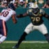 Green Bay Packers offensive tackle Travis Glover (79) blocks Chicago Bears linebacker D'Marco Jackson (48) on Sunday, Oct. 11, 2026, at Lambeau Field in Green Bay, Wisconsin.