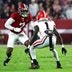 Oct 10, 2026; Tuscaloosa, Alabama, USA; Georgia Bulldogs defensive back Ellis Robinson IV (1) defends against Alabama Crimson Tide wide receiver Rico Scott (7) during the first quarter at Saban Field at Bryant-Denny Stadium.