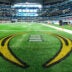 The College Football Playoff logo is painted in the endzone prior to the Cotton Bowl between the Ohio State Buckeyes and the Miami Hurricanes at AT&T Stadium in Arlington, Texas on Dec. 31, 2025.