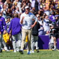 Tigers Head Coach Lane Kiffin, The LSU Tigers take on the Mississippi State Bulldogs. October 17, 2026; Baton Rouge, LA, USA; at Tiger Stadium.