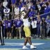 Oct 17, 2026; Provo, Utah, USA; Notre Dame Fighting Irish running back Jonaz Walton (20) celebrates after scoring a two-point conversion against the Brigham Young Cougars during the second half at LaVell Edwards Stadium.