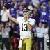 Oct 17, 2026; Provo, Utah, USA; Notre Dame Fighting Irish quarterback CJ Carr (13) passes against the Brigham Young Cougars during the second half at LaVell Edwards Stadium.