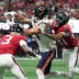 Oct 18, 2026; Atlanta, Georgia, USA; Chicago Bears tight end Colston Loveland (84) catches a pass in front of Atlanta Falcons cornerback Mike Hughes (21) during the first quarter at Mercedes-Benz Stadium.