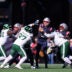 Aaron Glenn answered questions about the Jets complete lack of pass rush against Drake Maye.